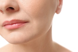 Close-up of a woman's cheek